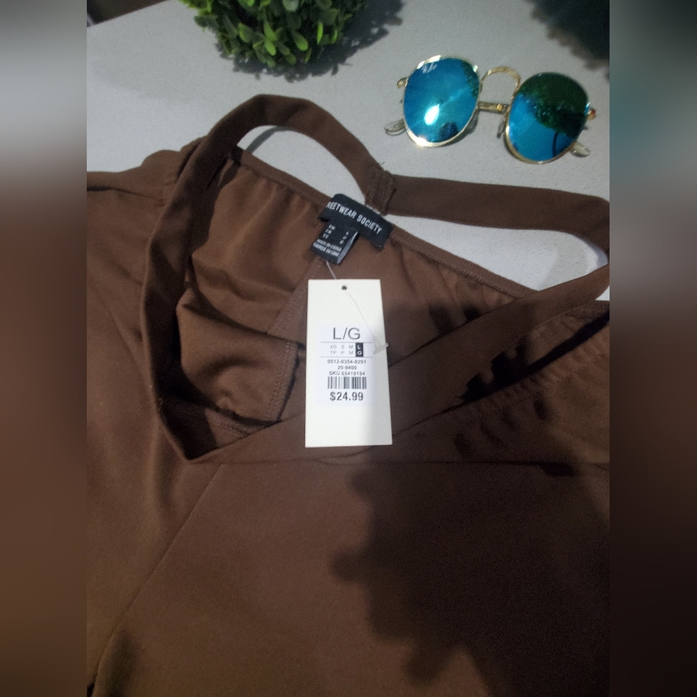 NWT STREETWEAR SOCIETY Beau pantalon long marron bootcut à jambes évasées - Picture 3 of 5